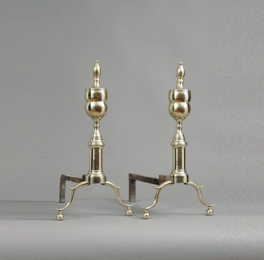 Pair of Federal Double Urn-Top Andirons