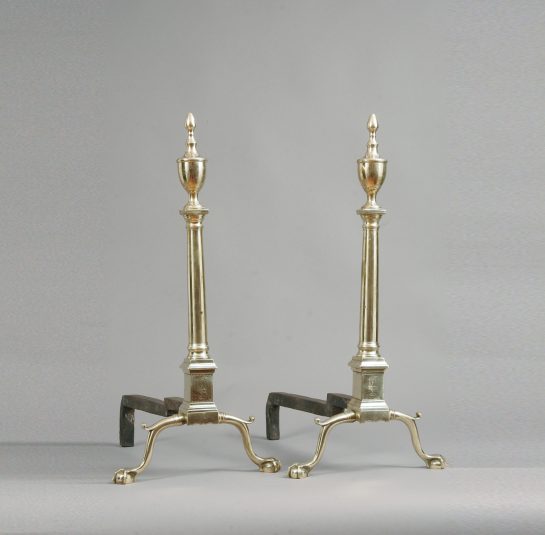 Pair of Transitional Hepplewhite Andirons