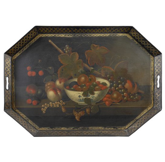 Still Life of Fruit in a Chinese Export Bowl Arranged on a Console