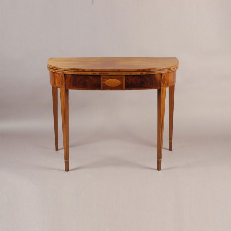 Hepplewhite Bow Front Card Table