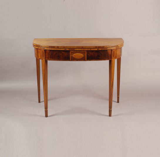 Hepplewhite Bow Front Card Table