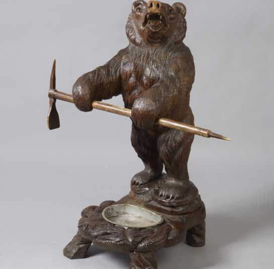 Carved Black Forest Bear Umbrella Stand