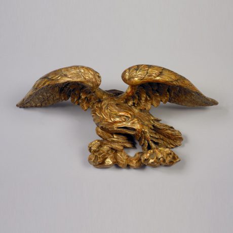 Carved Giltwood and Gesso Eagle with Outstretched Wings