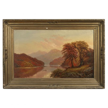 Landscape View of Rowers on a Lake