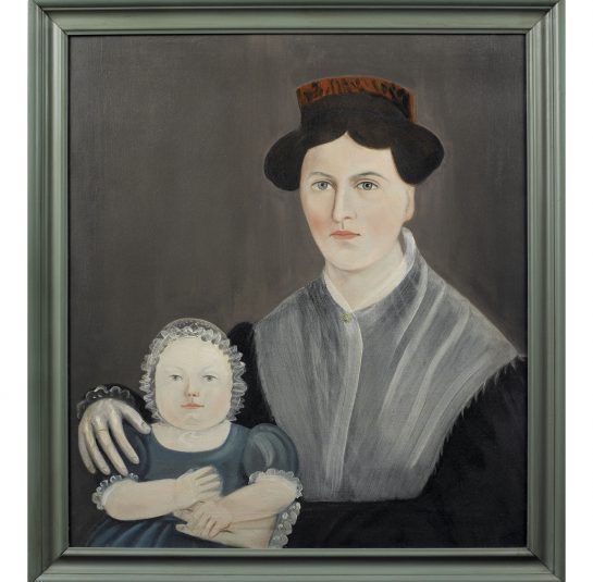 Pair of Portraits, Husband and Wife and Child