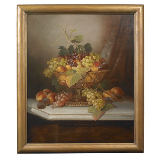 Still Life of Fruit on a Marble Console