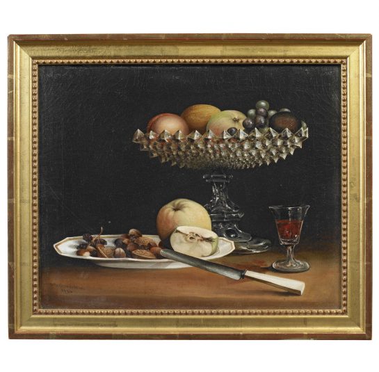 Still Life of Fruit In A Cut Glass Compote