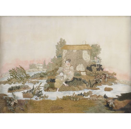 Landscape with Mother and Child in front of a House