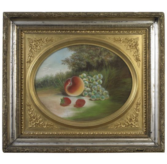 Still Life of a Peach, Grapes and Strawberries