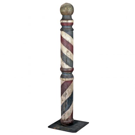 A Turned Barber Pole Trade Sign