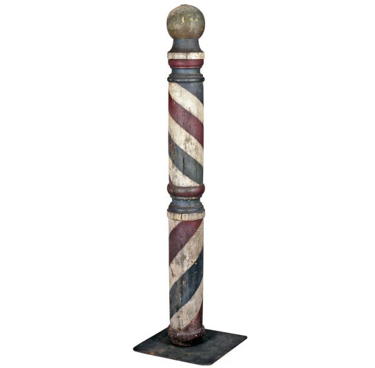 Turned Barber Pole Trade Sign