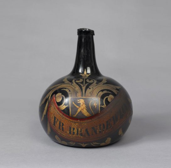 Painted Globular Wine Bottle