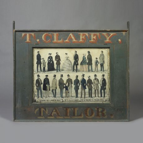 Double-Sided Trade Sign, "T. Claffy, Tailor"