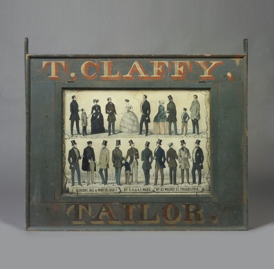 Double-Sided Trade Sign, “T. Claffy, Tailor”