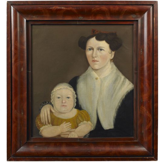 Pair of Portraits, Husband and Wife and Child