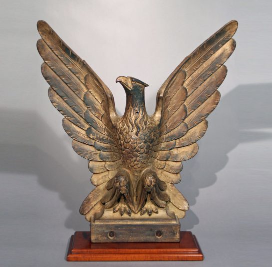 Cast Iron Architectural Eagle with a patinated gilt surface