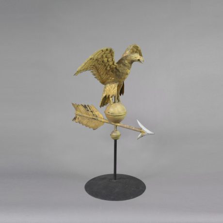 Full Body Eagle Weathervane Perched on a Ball with Outstretched Wings