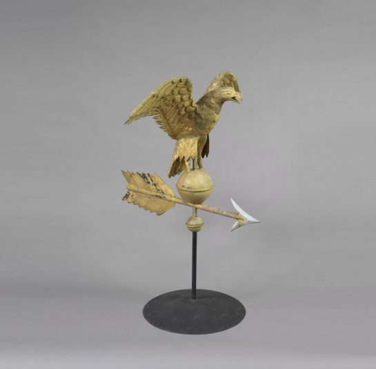 Full Body Eagle Weathervane Perched on a Ball with Outstretched Wings