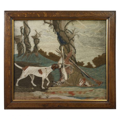 Portrait of a Pointer with Hanging Rabbit and Pheasant