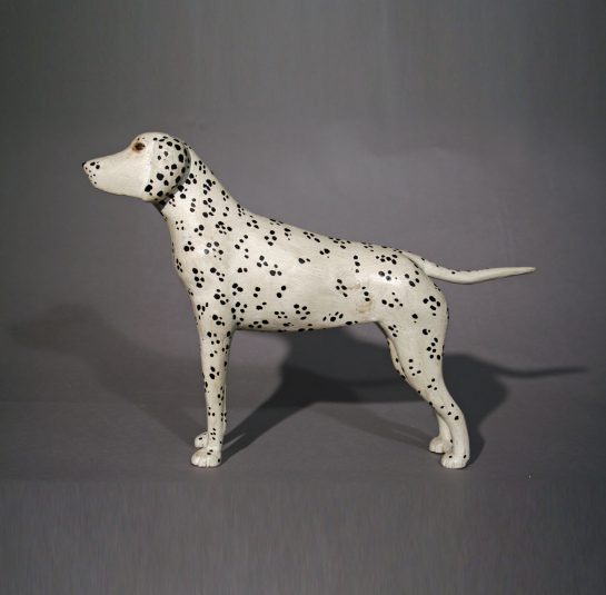 Carved Dalmatian Dog Figure