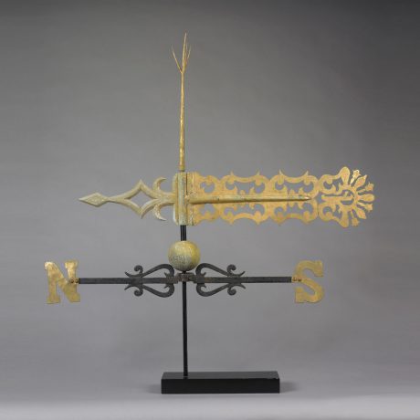 Banner Weathervane with a Canoe Motif