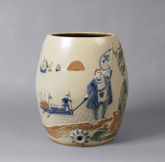 Commemorative Jug Depicting the Landing of Columbus in America