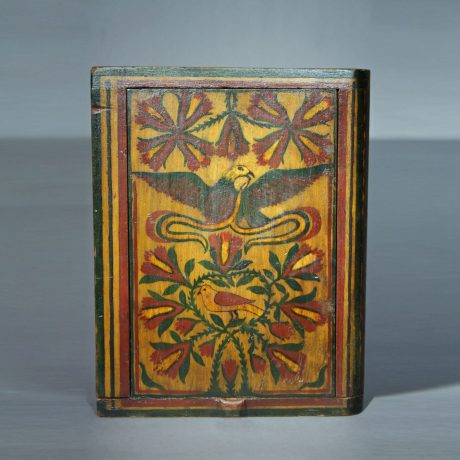 Paint Decorated Slide-Lid Book Shaped Box