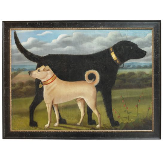 Portrait of Two Dogs in a Landscape