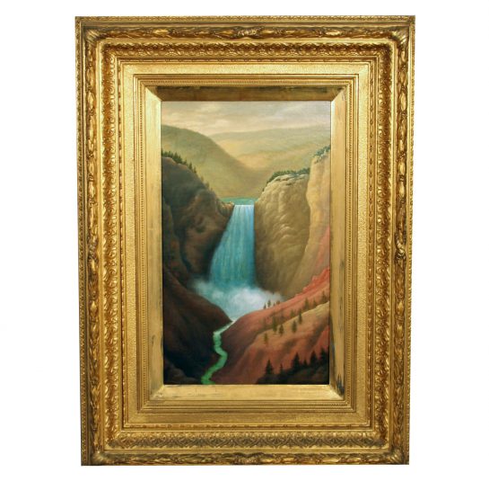 “View of a Canyon with Waterfall”