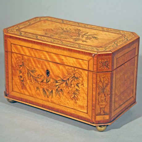 Inlaid Tea Caddy with Canted Corners