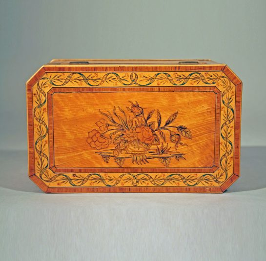 Inlaid Tea Caddy with Canted Corners