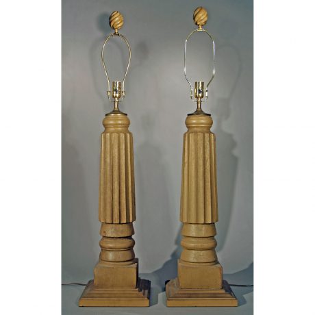 Pair of Column Form Lamps