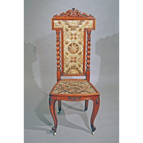 Side Chair with Micmac Porcupine Quillwork Panels   Probably Scottish, 1850-1875