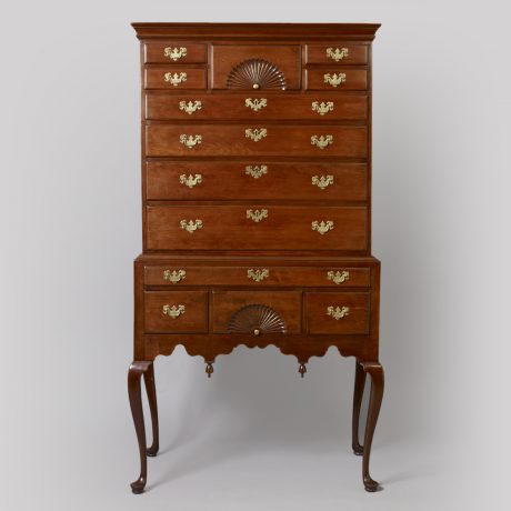 Queen Anne Flat-Top Highboy