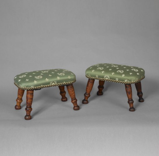 Rare Pair of Sheraton Foot Stools