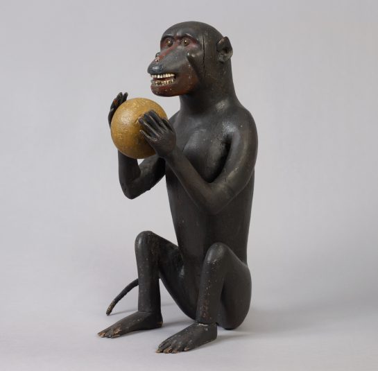 Carved Monkey Holding a Ball