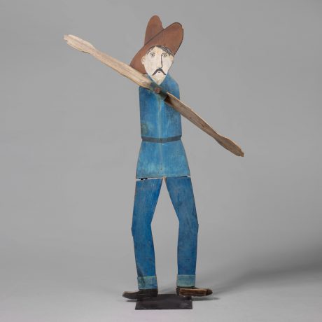 A Rare Whirligig, Cowboy-form Scarecrow