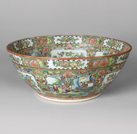 Exceptional Rose Medallion Punch Bowl