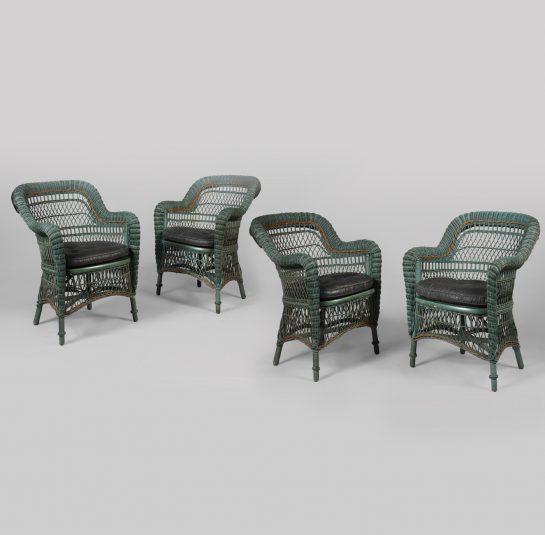 Set of Four Wicker Chairs, Ypsilanti Furniture Co., Iona, Michigan, ca. 1920-1930