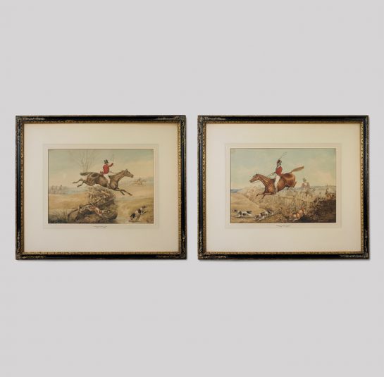 Henry Thomas Alken, Sr. (British, 1785-1851) “A pair of Fox Hunting Scenes”