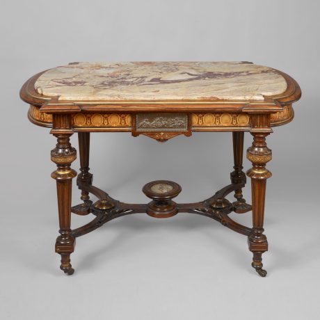 Center Table with Marble Top Attributed to Pottier and Stymus, New York