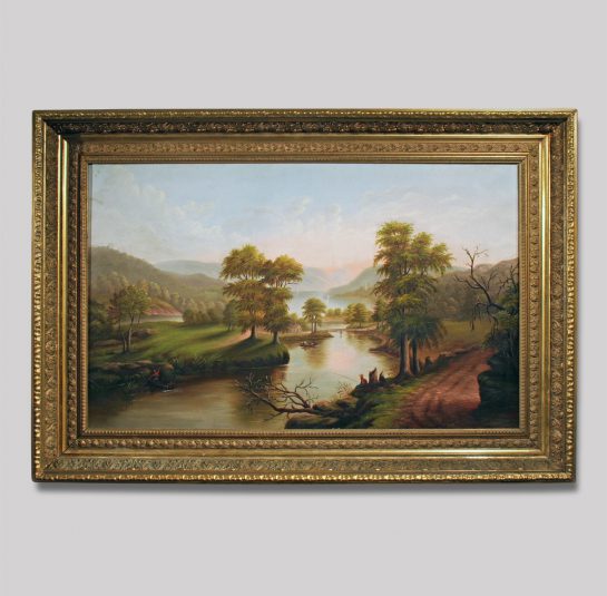 Landscape View of Fishermen on the River