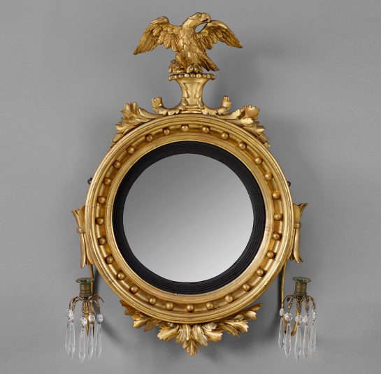 Rare Diminutive Size Girandole Mirror