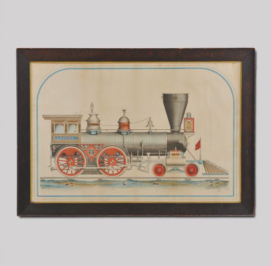 A Rare and Important Large-Scale Drawing of the “Onward , Locomotive Engine”, made by Hinkley & Williams (Boston)