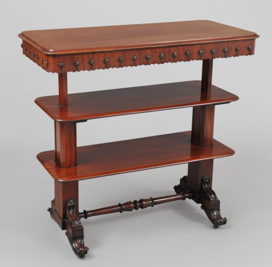 Rare Late Regency Adjustable Table with Retractable Shelves