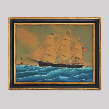 Portrait of "The Maine Bowker", of Brunswick, Maine Entering the Scheld River Bound for Antwerp
