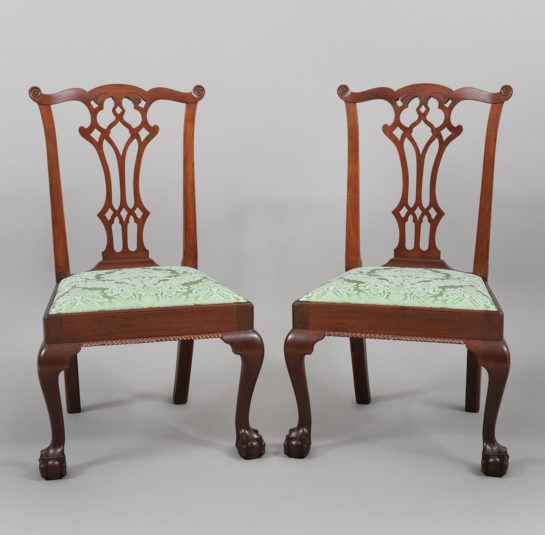 Pair of Chippendale Carved Side Chairs