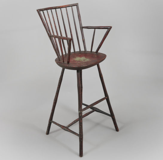 Rare Tall Painted Windsor Armchair