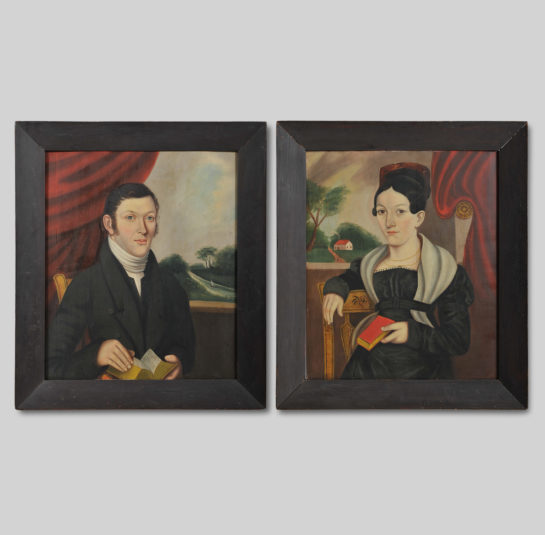 Rare Pair of Portraits, Husband and Wife