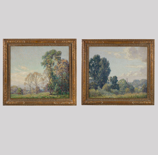 Pair of Landscape Views titled “The Way to Millbrook and The Hidden Valley”